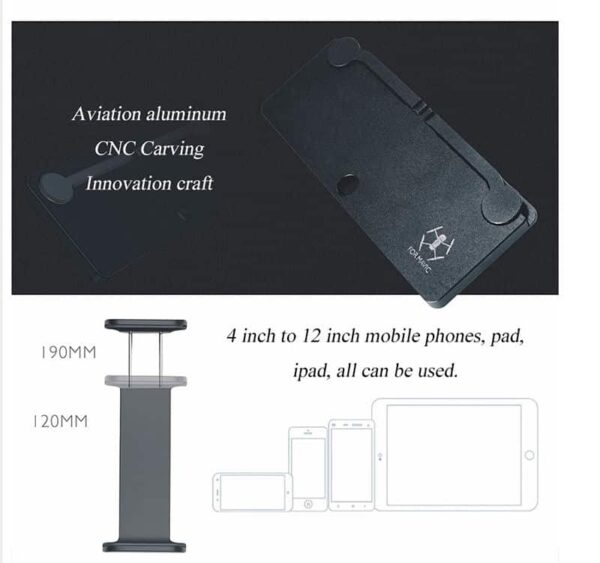 Приставка за дистанционно на дрон на която може да се монтира таблет и телефон